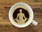 In coffee foam a wellness symbol