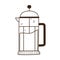 Coffee french press maker beverage fresh line icon style