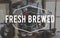 Coffee Fresh Brewed Word Stamp Banner Graphic