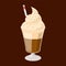 Coffee glace in glass vector isolated. Hot tasty beverage