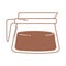 Coffee glass maker hot beverage icon in brown line