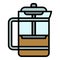 Coffee glass press icon, outline style