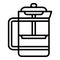 Coffee glass press icon, outline style