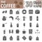 Coffee glyph icon set, coffee shop symbols