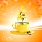 Coffee good morning with yellow cup