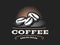 Coffee grain logo - vector illustration, emblem on black background