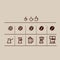 Coffee grain and making coffee icons set