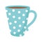 Coffee green dotted cup isolated icon style