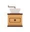 Coffee Grinder, Mill Machine, Flat View Vector