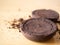 coffee grounds after bean extraction espresso machine perfect cookie powder pile brown roasted dark black drink caffeine food