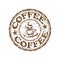 Coffee grunge rubber stamp