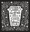 Coffee hand lettering poster design