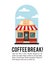 Coffee house break shop store icon.Vector graphic