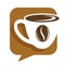 Coffee house hot drink in cup and bean isolated icon