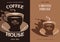 Coffee House poster design with cup and saucer