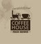 Coffee houses with a vintage steam locomotive