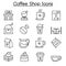 Coffee icon set in thin line style