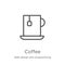 coffee icon vector from web design and programming collection. Thin line coffee outline icon vector illustration. Outline, thin