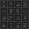 Coffee icons outline set