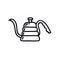 Coffee kettle doodle icon, vector illustration