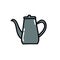 Coffee kettle doodle icon, vector illustration