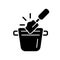 Coffee knock box black glyph icon
