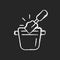 Coffee knock box chalk white icon on dark background