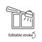 Coffee knock box outline icon. Container for dumping processed ground. Editable stroke. Isolated vector illustration