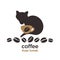 Coffee. Kopi luwak, civet. Set of bean