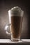 Coffee Latte in Tall Glass rustic background