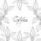 Coffee leaf, bean lettering banner