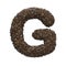 Coffee letter G - Capital 3d roasted beans font - suitable for Coffee, energy or insomnia related subjects