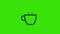 Coffee line icon animation on the green screen background. 4K video.