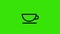 Coffee line icon animation on the green screen background. 4K video.