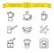 Coffee linear icons set