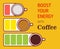 Coffee loading indicator sign. Time for coffee concept. Full energy coffee icon