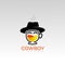 Coffee logo with cowboy design combination, restaurant icon