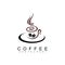 Coffee logo with line, Espresso icon, Coffee mug