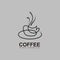 Coffee logo with line, Espresso icon, Coffee mug logo