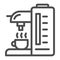 Coffee machine line icon, Kitchen equipment concept, coffee maker sign on white background, Coffee machine icon in