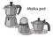 Coffee machine moka pot in gray