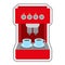 Coffee machine red. Appliances color illustration.