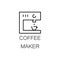 Coffee maker flat icon or logo for web design.