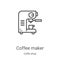 coffee maker icon vector from coffe shop collection. Thin line coffee maker outline icon vector illustration. Linear symbol for