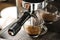 Coffee maker machine brewing espresso shot