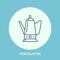 Coffee maker, percolator vector line icon. Barista equipment linear logo. Outline symbol for cafe, bar, shop.