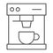 Coffee maker thin line icon, drink and espresso