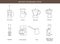 Coffee making equipment, vector icons in the lines.