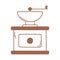 Coffee manual roasting machine icon in brown line