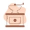 Coffee manual roasting machine icon line and fill